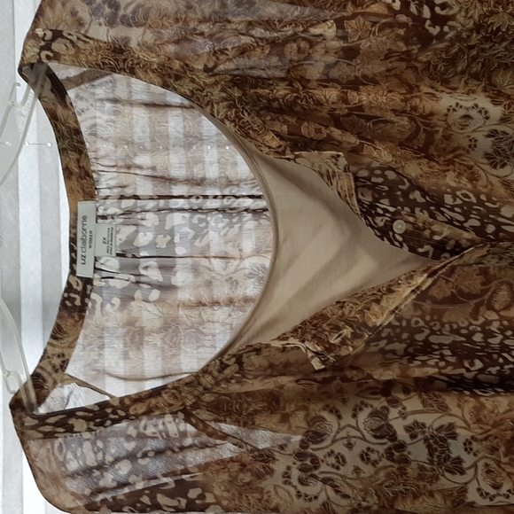 Liz Claiborne Sheer Button Down Attached Tank - Picture 11 of 15